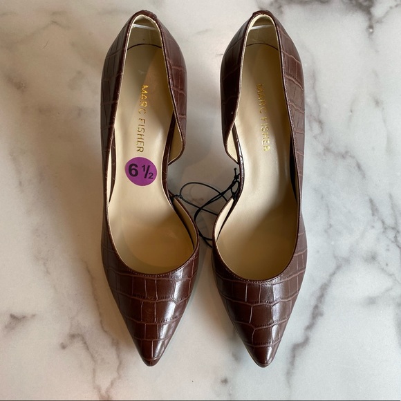 MARC FISHER Darlina Crocodile Embossed High Heels - Picture 2 of 6